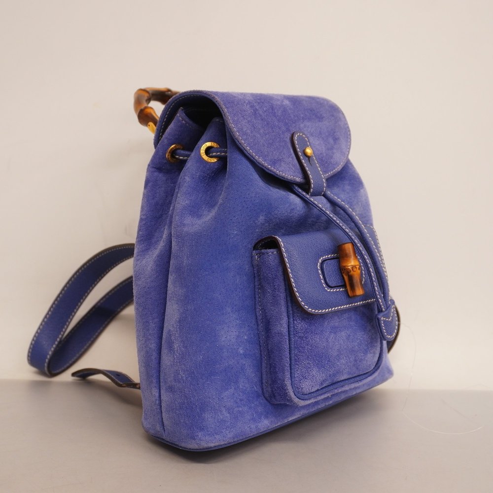 Auth Gucci Bamboo Rucksack 003 2058 0030 Women's Suede,Leather Backpack Purple - Picture 2 of 12